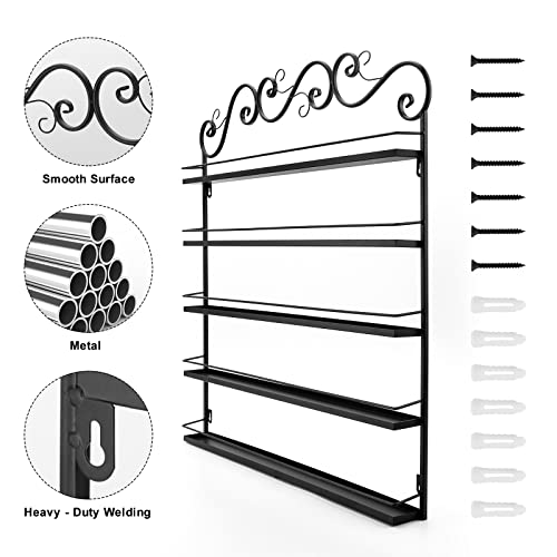Lasieyo 5 Tier Nail Polish Racks, Nail Polish Racks For The Wall, Nail Polish Wall Rack Nail Polish Bottles | Essential Oil Storage Display Nail Polish Rack (170-200 Bottles - Black) #TOP4