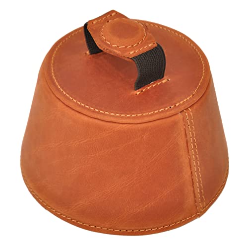 Trumpet Plunger magnetic mute with handle, lightweight leather plunger mute for jazz and classical trumpeters MG Leather Work (Cognac)