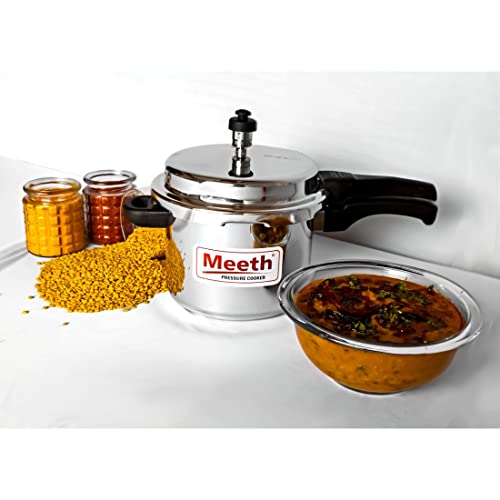 Image of Meeth Aluminium 12 Litres Capacity Pressure-Cooker With Outer Lid (Silver)