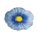 Vajilla retro de encaje azul bajo vidriado de cerámica para restaurante, plato de 10 pulgadas