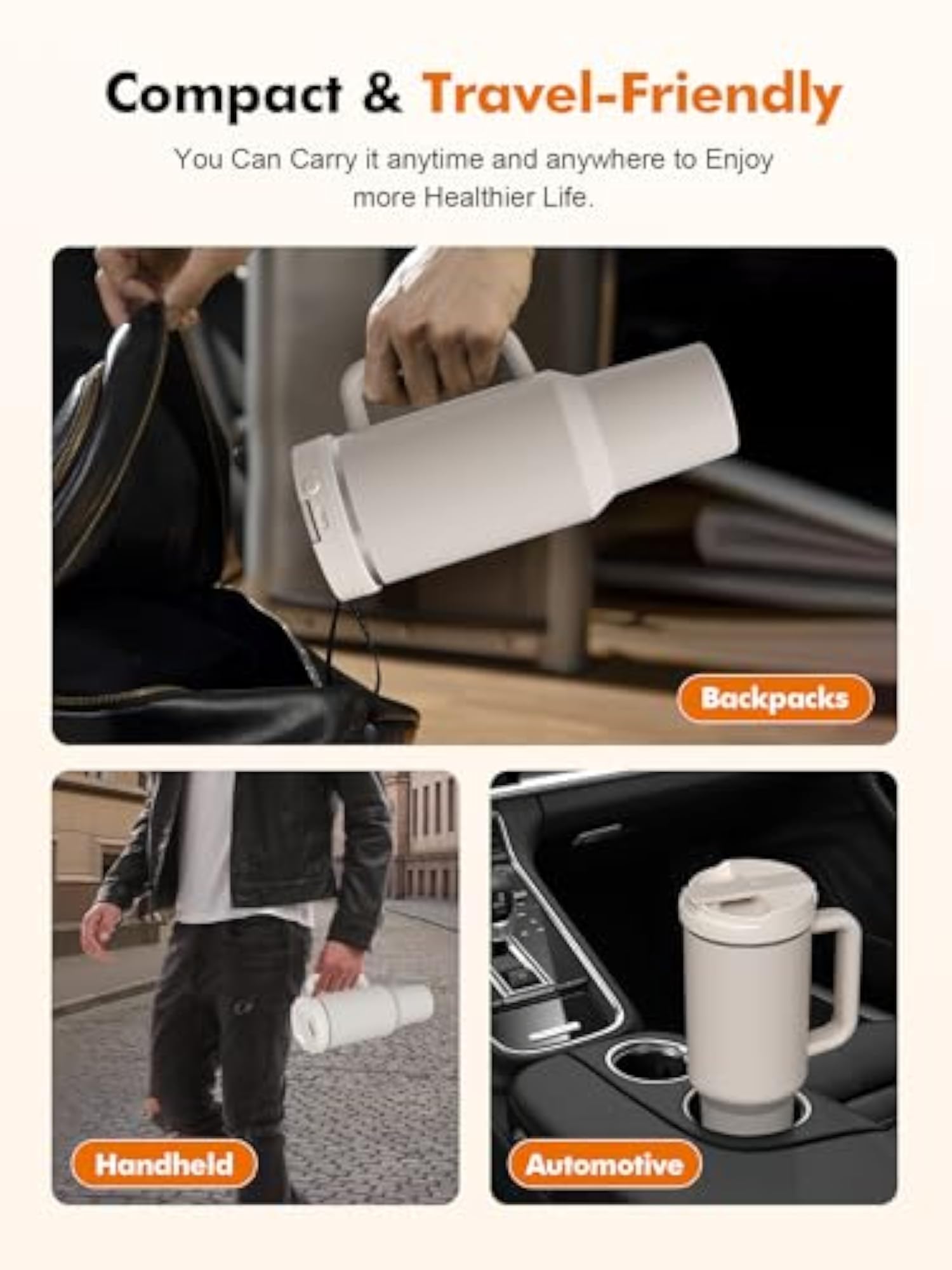 Portable Blender Lid for Stanley Tumblers