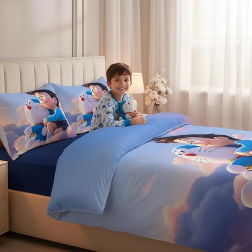 Image of 7D Digital Print King Size Bedsheet (90x100 Inches) | Extra Soft & Heavy Fabric | Rich Colors | 2 Jumbo Pillow Covers 17x27 inches Included (Sky Blue)
