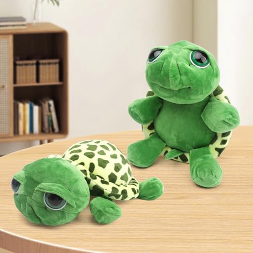 VOSSOT Kuscheltier Schildkröte, 28 cm Süßes Meeresschildkröte Plushie Weiches Umweltfreundliches zum Kuscheln & Spielen, Meeresschildkröte Stofftier für Kuschelecke Zimmer Schlafzimmer Deko