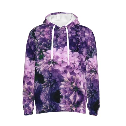Sweat homme imprimé fleurs violettes coupe ample confortable - 6