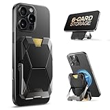 i-Blason for MagSafe Wallet Stand, Magnetic Wallet for iPhone [6 Cards Holder] [RFID Blocking] [Metal Lock Cover] [Extra Magnetic Pad] Phone Card Holder for iPhone 17/16/15/14/13/12 (Black)