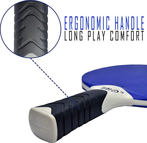 Kettler Halo 5.0 Indoor/Outdoor Table Tennis Bundle: 2 Player Set (2 Rackets/Paddles And 3 Balls) #TOP3