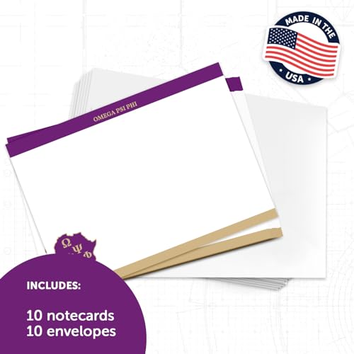 Image of Desert Cactus Omega Psi Phi 10 Pack Notecards OPP Omega Man Divine 9 Stationery Cardstock Includes Envelopes Memo Party Thank You (Notecard Design E)
