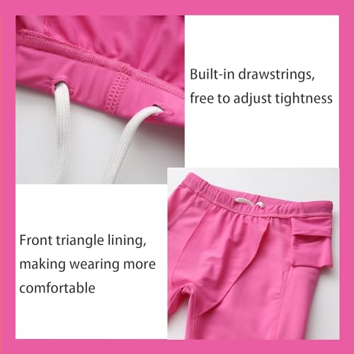 Dovio Calça legging de natação infantil FPS 50+ para meninos e meninas com proteção solar, rosa, 4