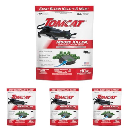 Image of Tomcat Mouse Killer(e) Refillable Station for Indoor Use - Child Resistant (1 Station with 32 Baits),(Pack of 4)