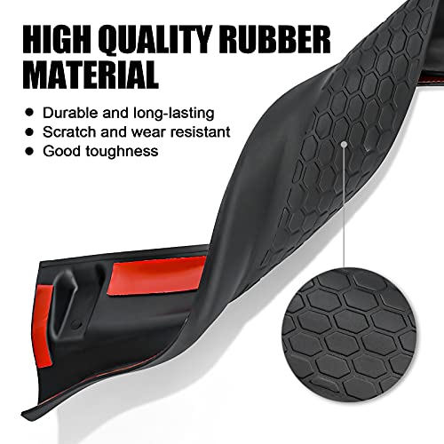 SUPAREE Door Sill Guards Kit fits JL, Black Rubber Door Entry Guards fits 2018-2025 Jeep Wrangler JLU JT 4-Door Accessories Parts Door Sill Guards Protector Replacement, 4pcs/Set