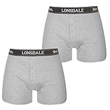 Lonsdale Herren 2 Stück Boxer Unterhose Grau Large