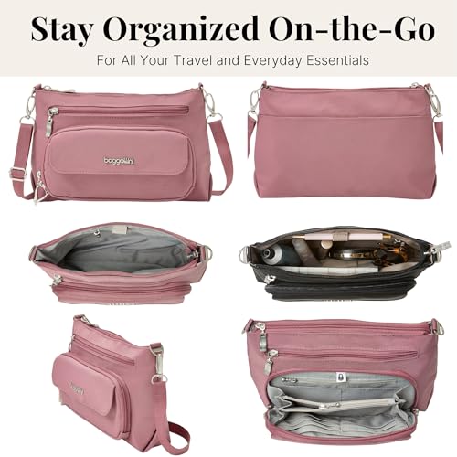 Image of Baggallini Original Everyday 11x7.5 Crossbody Bags Rfid Protected Lightweight Nylon Zippered Travel Purse