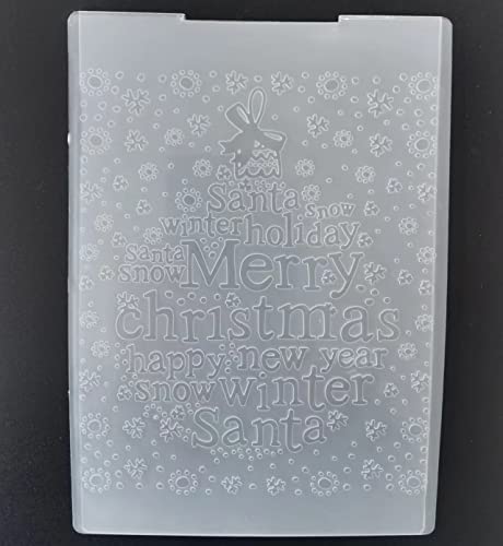 WooYangFun 1PC Christmas Santa Winter Holiday Embossing Folder for Card Making Floral DIY Plastic Scrapbooking Photo Album Card Paper DIY Craft Decoration Template Mold