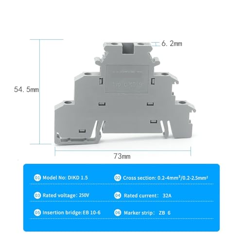 Cable DIKD1.5 y conector de tres cables para actuador de sensor en riel DIN, 10 piezas 2