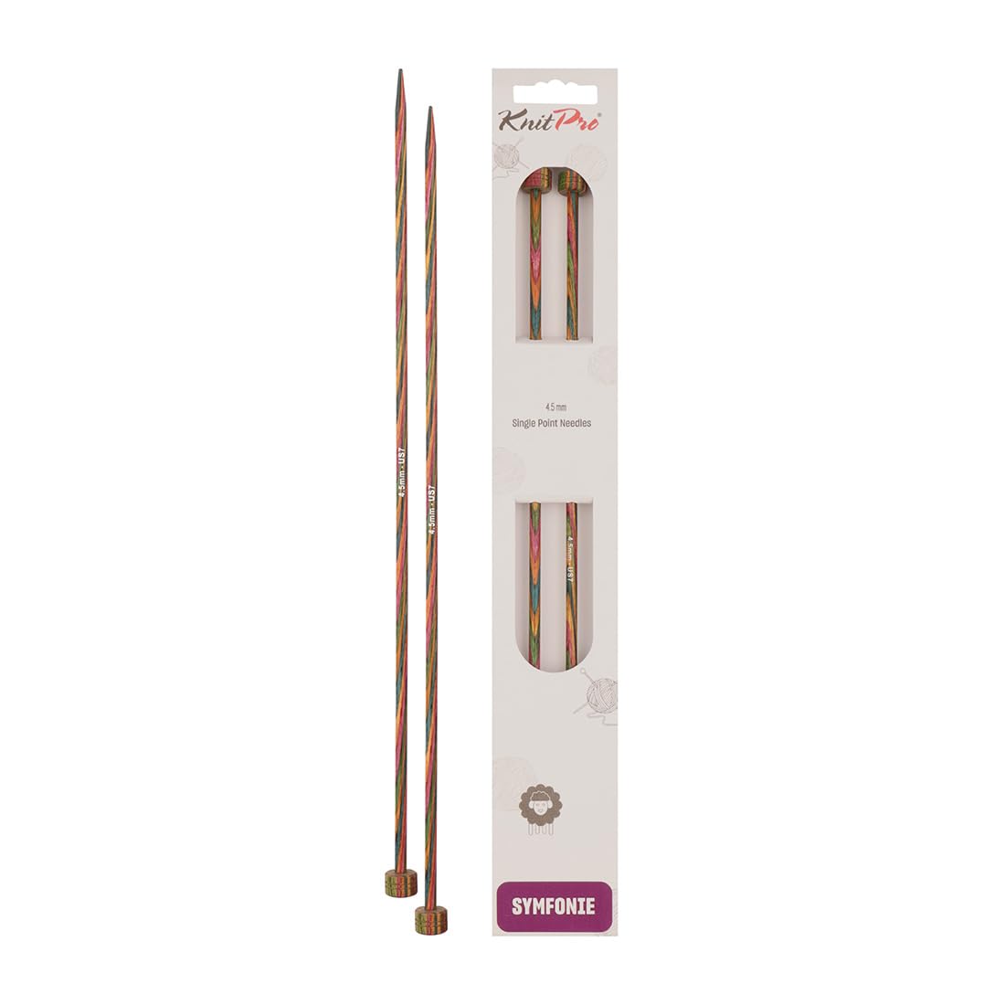 KnitPro Symfonie Single Pointed Needles 10" (25cm) | 4.50mm
