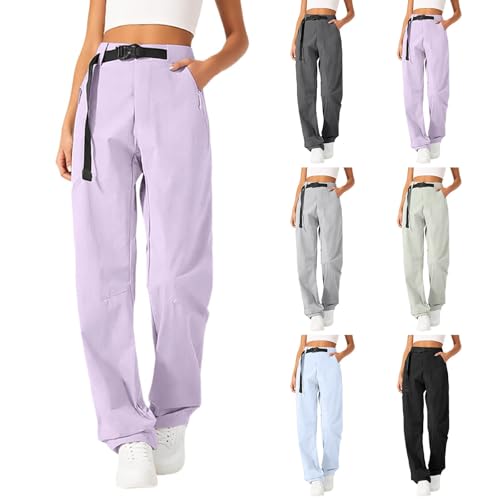 Pantalones de chándal holgados estilo cargo con pernera ancha recta para mujer 2