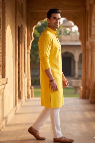 Image of Men's Traditional Ethnic Kurta Long Solid Casual
