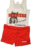 Clearwater Hooters White Tank Top and Orange Shorts Outfit Size U-Small