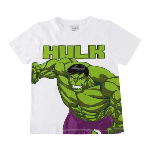 Camiseta Corta Avengers Hulk para Niños y Niñas - Camiseta Infantil Marvel Transpirable y Cómoda, Ropa para Verano, Uso Diario y Excursiones