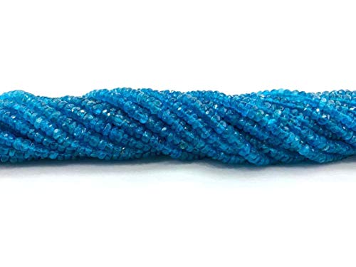 Perles de Néon Apatite naturelle 3-4mm pour création de bijoux DIY - 2