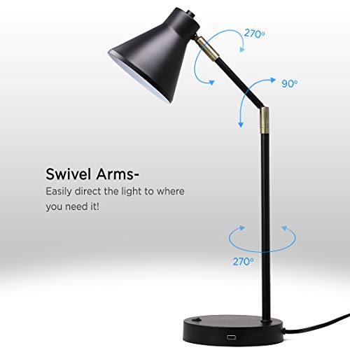 O’Bright Metal LED Desk Lamp with USB Port #TOP15