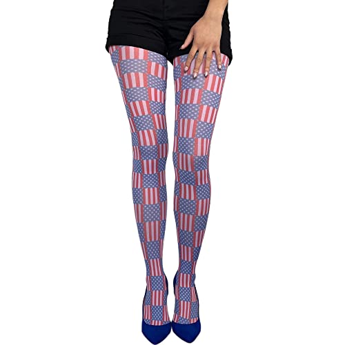American Flag Patterned Tights For Women