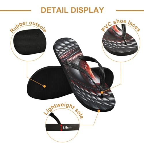 Burbuja Black Dragon Flip Flops for Women Men, Soft Thong Sandals Rubber Slippers for Pool Beach Essentials3