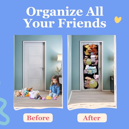 Lillys-Love-Over-Door-Stuffed-Animal-Toy-Storage-Hanging-Organizer-4-Expandable-Mesh-Net-Pockets-Stores-Loads-of-Plush-Toys-Large-Plushie-Display-for-Boys-Girls-Light-Grey-65-x-23 Lillys Love Over Door Stuffed Animal Toy Storage Hanging Organizer 4 Expandable Mesh Net Pockets Stores Loads of Plush Toys Large Plushie Display for Boys Girls Light Grey 65 x 23