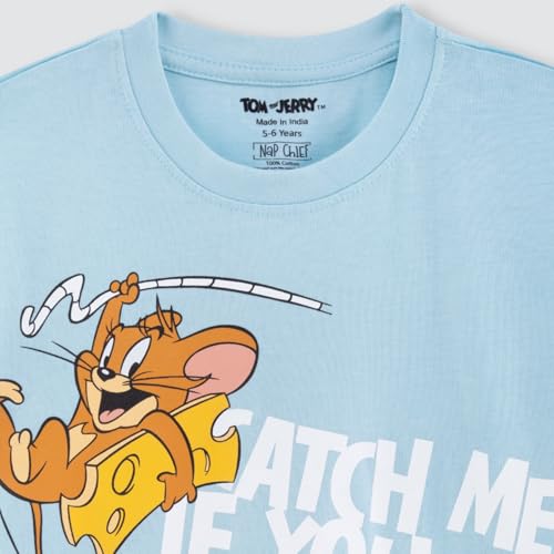 Image of Nap Chief Kids Printed Cotton T-Shirts - Official Cartoon Character Casual Wear T-Shirts for Boys & Girls