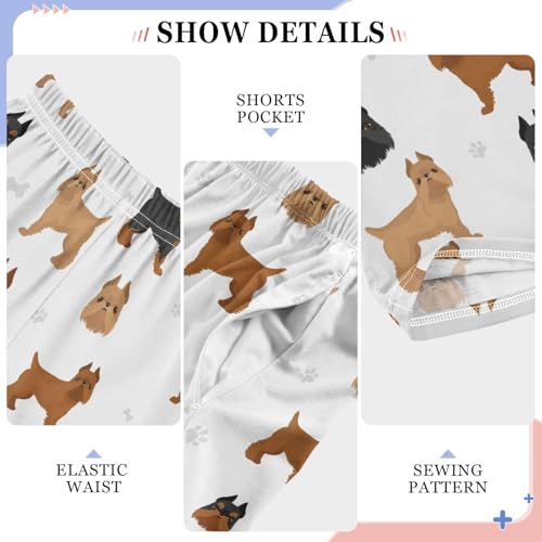 Boys' Pants Dogs Brussels Griffon Long Bottoms Jogger Pants Elastic Waist Trousers with Pockets S-XL4