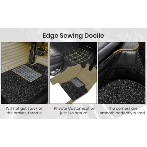 Image of Premium 9D Car Foot Mats |Waterproof & Dustproof | Anti-Skid Floor Mats for Car | Easy to Clean | Luxury Car Interior Mats Compatible with Maruti Suzuki Dzire 2024 - Beige Beige