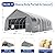 EROMMY 20x30 FT Heavy Duty Durable Carport, Silver Gray, Galvanized Steel Frame Garage Shelter and Outdoor Storage, Waterproof 3-Layer PE Cover, Fits 2 Cars, Boat, Farm Equipment