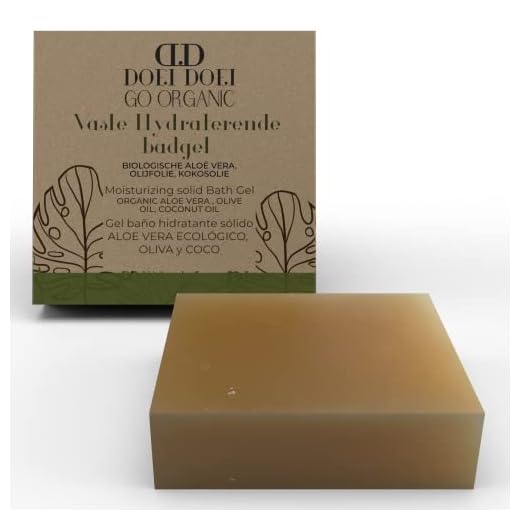 DOEI DOEI ORGANIC Gel de Baño Hidratante Sólido - Gel Super Orgánico Hecho con Aloe Vera Orgánico, Aceite de Coco y Aceite de Oliva - Gel Limpiador Orgánico Ultra Suave - 100 grs