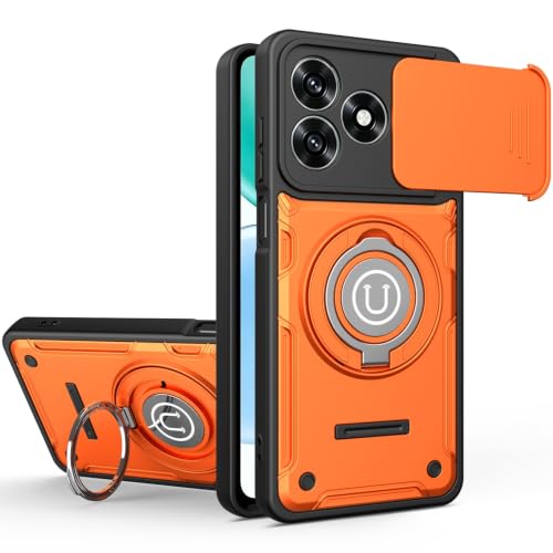 Coque Honor X5C antichoc orange avec protège-caméra et support