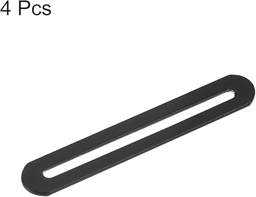 Miniatura 3 de uxcell Código de esquina ajustable, 4 soportes de acero inoxidable de 4.331 x 0.748 in  Soportes de soporte ranurados gruesos rectos de acero