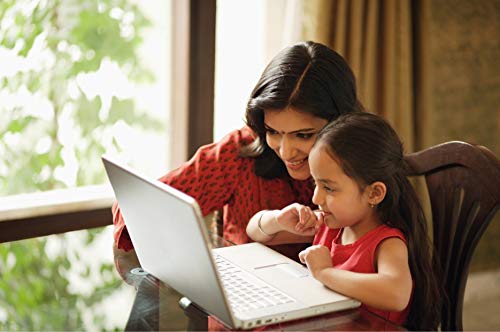 Adult and child using a laptop, representing parental control features
