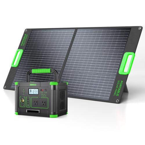 Image of 500W Portable Power Station with 100W Solar Panel 519.48Wh Solar Generator | with 60W USB-C PD, Pure Sine Wave AC Outlet, Wireless Charger, Backup Battery for Outdoor Camping Travel RV Home Emergency