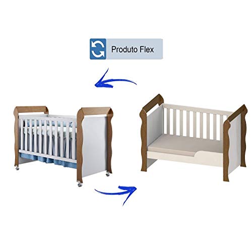 Quarto de Bebê Completo Guarda Roupa 3 Portas, Cômoda e Berço Mirelle Carolina Baby Branco/amadeirad