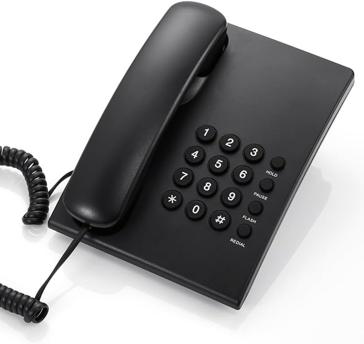 Miniatura 4 de Lativu Teléfono fijo telefónico, simple teléfono de oficina de negocios, teléfonos fijos con cable para el hogaroficinahotel, uso de teléfonos