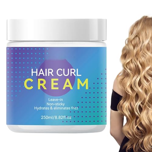 Crema Para Potenciar El Cabello Rizado | 250ml Acondicionador Para Peinado Rizado - Crema Hidratante para el Cabello con Elasticidad - para Casa Viaje Vacaciones Camping Viaje de Negocios