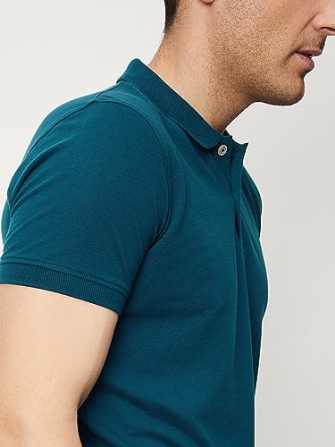 Image of Max Men's Cotton Relaxed Fit Half Sleeves Polo Neck T-Shirt
