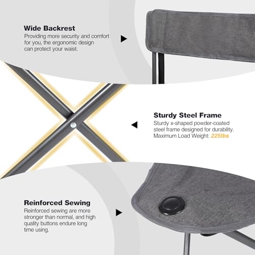 Image of REDCAMP 2 Pack Tall Tripod Chairs for Adults, Folding Portable Golf Chairs