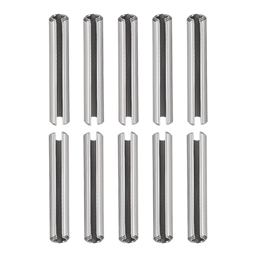DTGN 2.5mmx12mm(DxL) Slotted Spring Pin - 20Pack - Good for Home Machine Fastener - 304 Stainless Steel Spring Dowel Tension Roll Pin - Silver