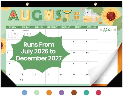 Image of Taja Desk Calendar 2026-2027, Jul 2026-Dec 2027, 18-Month, 17 inch x 12 inch