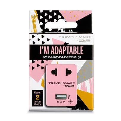 Adaptateur voyage USA Japon avec port USB Travel Smart Conair