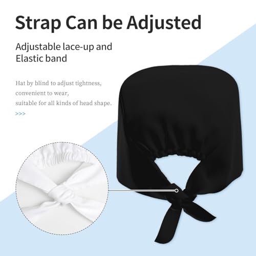 Image of Cute Pug Dog Print Working Cap Scrub Cap with Sweatband,Adjustable Fashion Bandage Tie Back Hat Headwear for Women Men