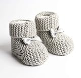  Baby Schuhe - Baby Socken - Stricksocken - Patik 0-6M - Grau