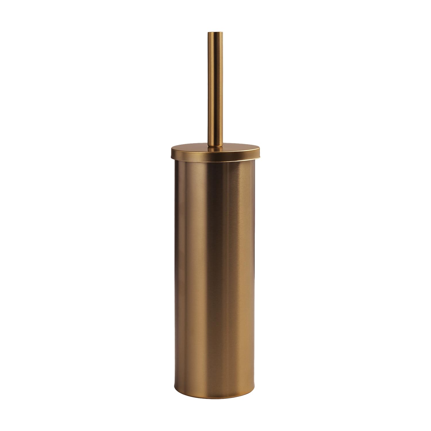 Gedy Taipei Scopino Bagno WC in Acciaio Inox, Scopino WC Colore Oro rosa, Scopino Bagno da Appoggio Base Rotonda con Ciuffo in Setole Nere in Nylon, Tazza Interna Estraibile per una Pulizia Veloce