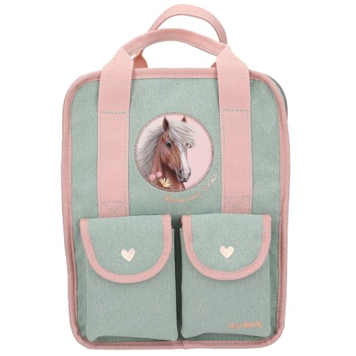 Depesche 13406 Miss Melody Romantic Fields - Rucksack in Grün und Rosa,...