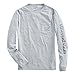 vineyard vines Men's Long Sleeve Vintage Whale Pocket T-Shirt, Gray Heather, Large